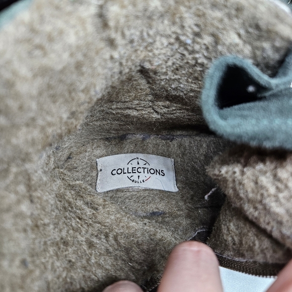 Bulle Collections green suede and leather sherpa lined ankle boots EU 38 - Picture 9 of 10